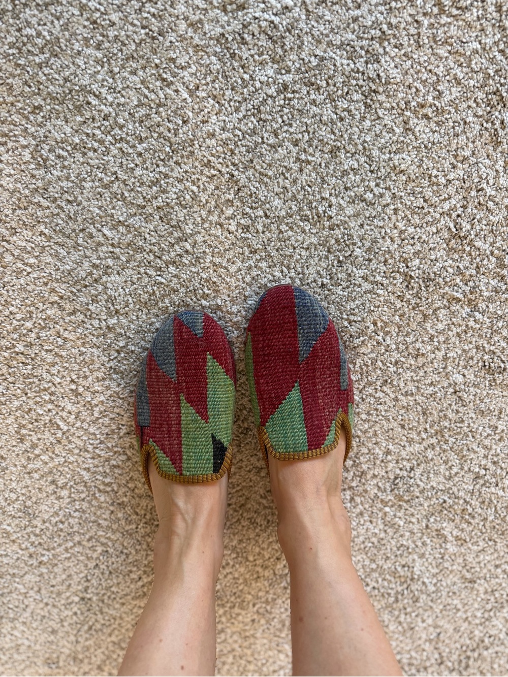 Artemis Design Co Vintage Turkish Kilim Mules Slippers Handwoven BoHo Size 8